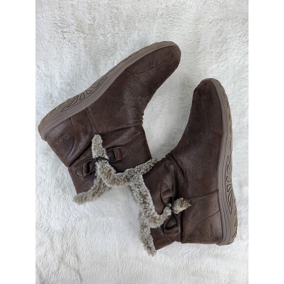 Skechers Women’s Dark Brown Faux-Fur Slip-On Boots Size 9.5 49204 - Picture 5 of 8